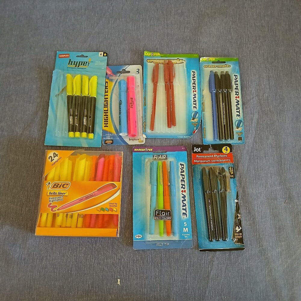 Bundle office Supply: Permanent Markers & Highlighters & Ball Point New